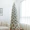 11ft. Pre-Lit Flocked Fir Pencil Artificial Christmas Tree, Warm White LED Lights